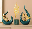 Escultura decorativa de Cerâmica Premuim - Coleção Folhas Serenas