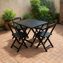 Jogo De Mesa Dobrável 70x70 C/ 4 Cadeiras Madeira Maciça